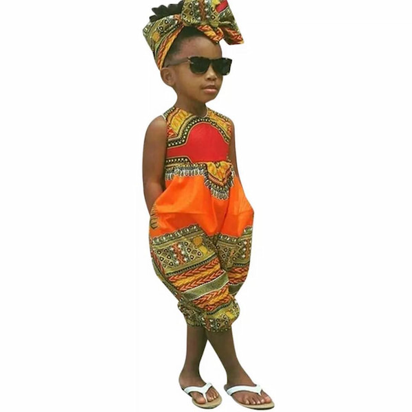 African Print Sleeveless Romper Jumpsuit