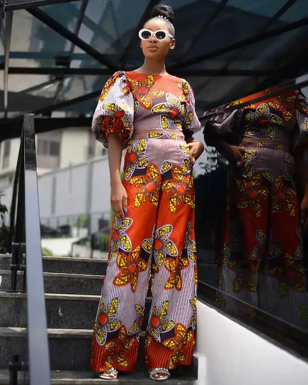 Ankara Blouse Back Set