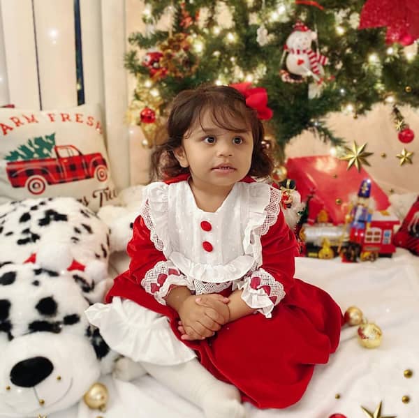 Santa Gown with White Touches