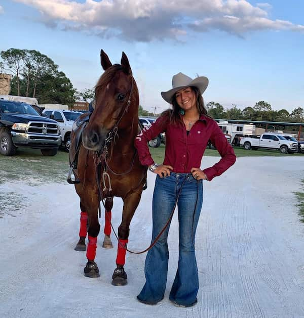 Long Sleeve Shirt + Open-ended Jeans + Hat