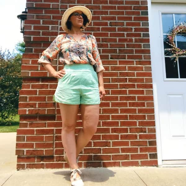  Floral Top + Shorts + Hat + Shoes