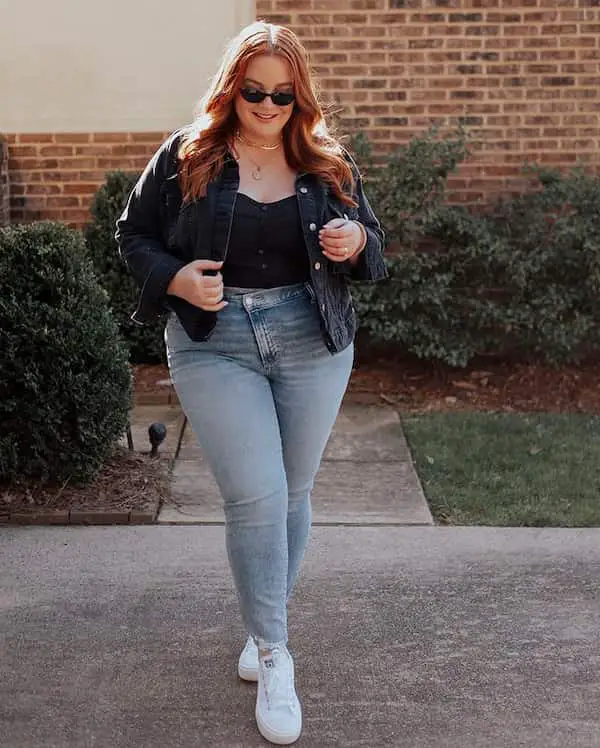 Plus size jeans hot sale and sneakers