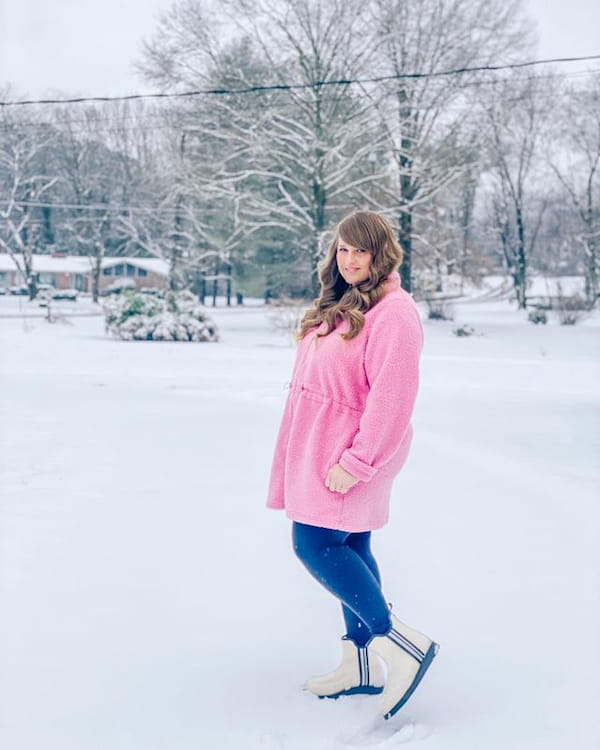 Winter Pink Jacket + Jeans + Boots