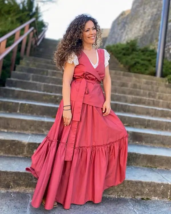 Maxi Red Dress + Heels