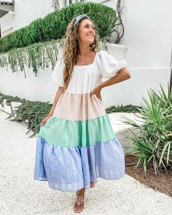 Balloon Maxi Dress + Sandals