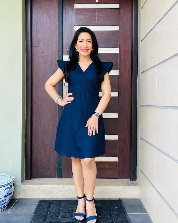 Blue Short Dress with Heels