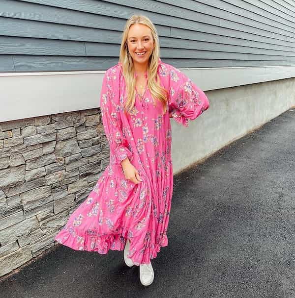 Floral Maxi Gown + Sneakers