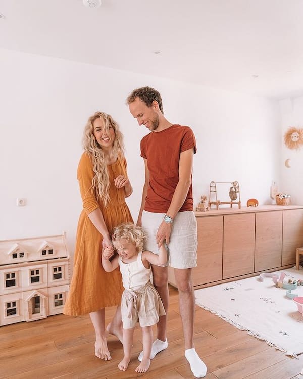 Gown + Sneakers + Daughter + Husband