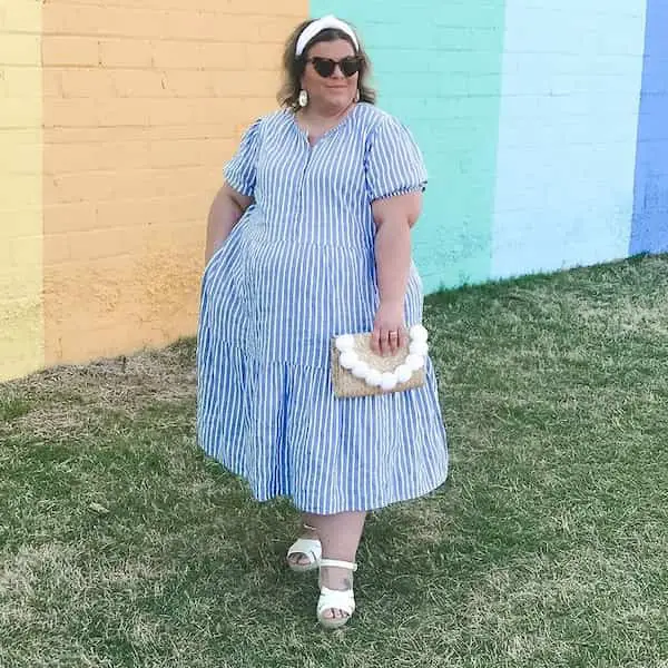 Maxi Dress + Sandals + Clutch + Sunglasses