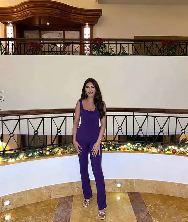 Purple Jumpsuit with Heels