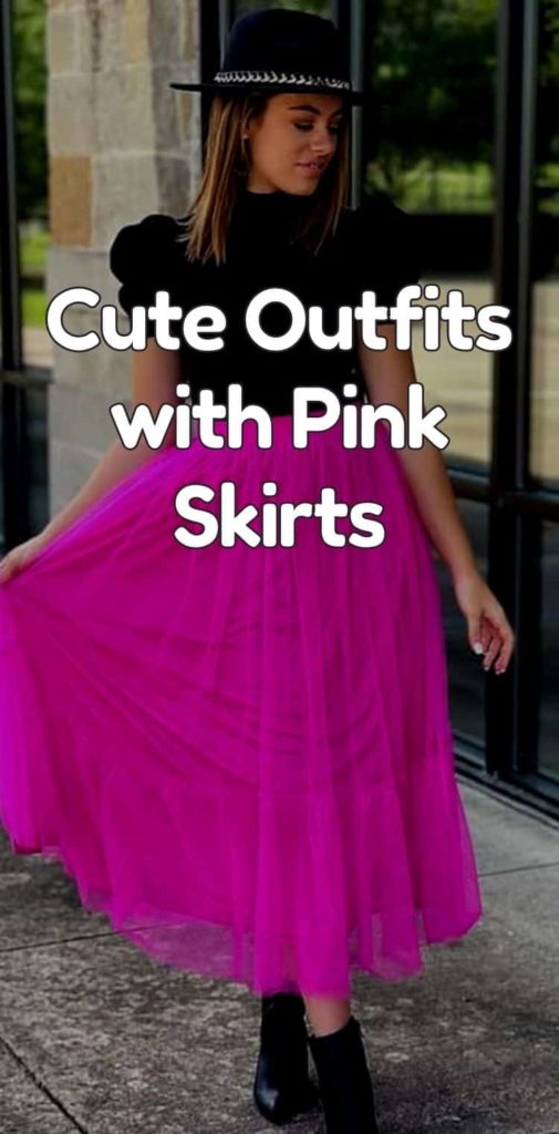 chic outfits with pink skirts