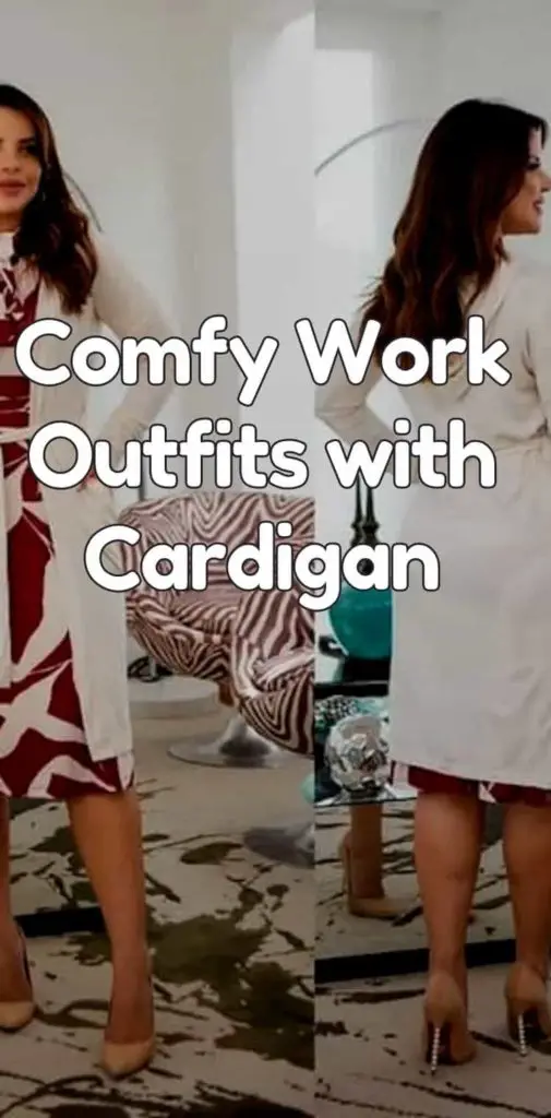 comfy work outfits with cardigan
