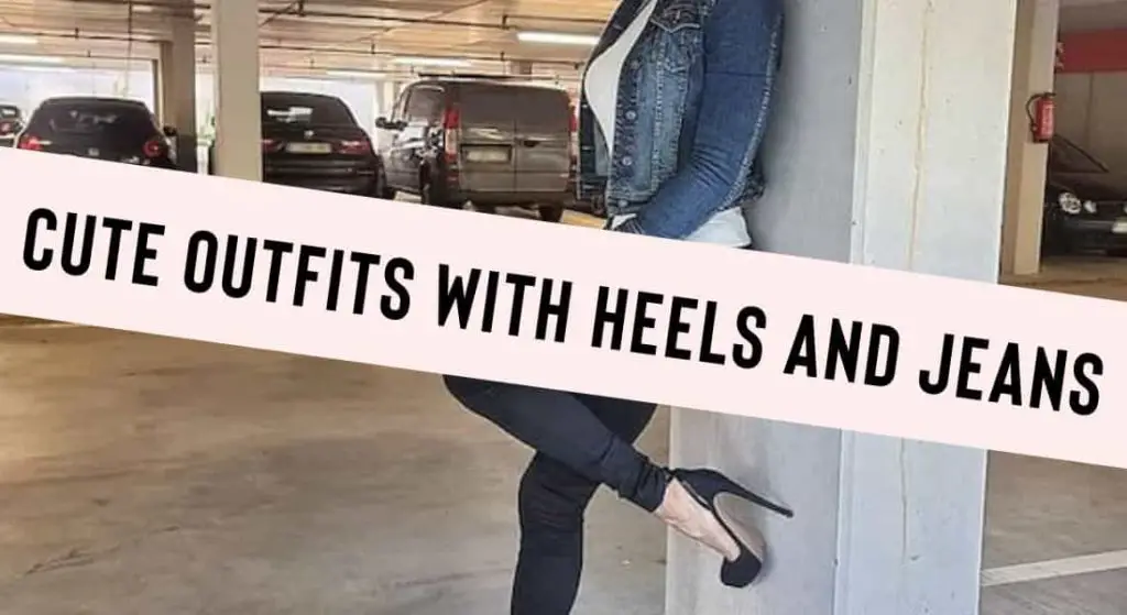 cozy outfits with heels and jeans