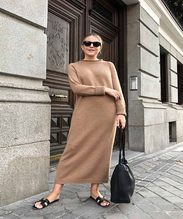 sweater dress with sandals